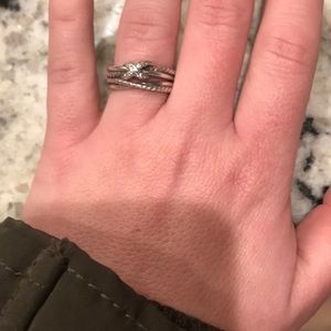 David Yurman X Crossover' Ring with Diamonds